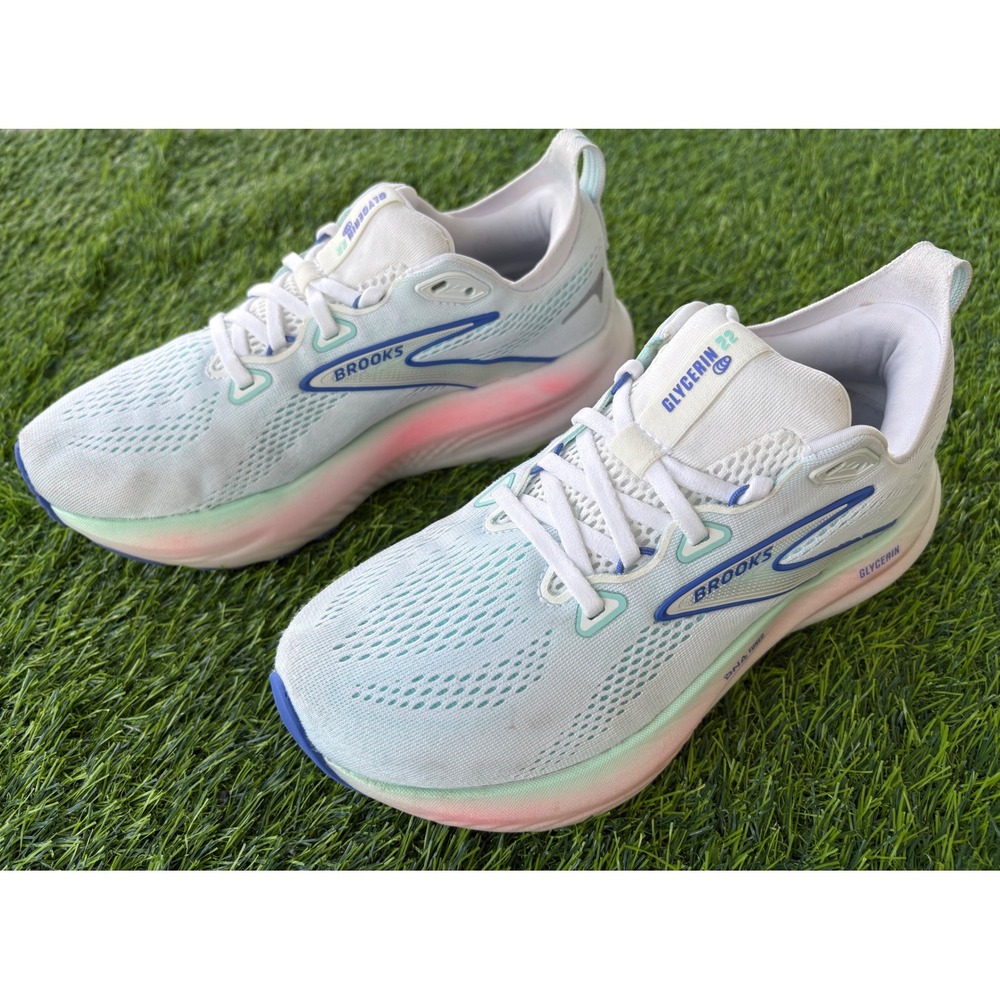 Brooks Glycerin 22 Women's 7.5 Running Shoes Light Blue Pink Wide 1204341D110